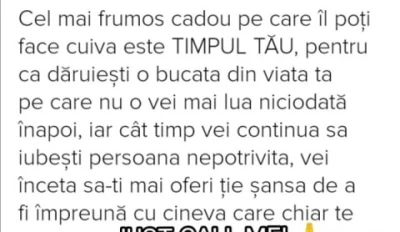 TIMPUL TĂU, ȘANSA NOASTRĂ! Relație reală, de Conviețuire, Onestitate, Loialitate și Respect Reciproc