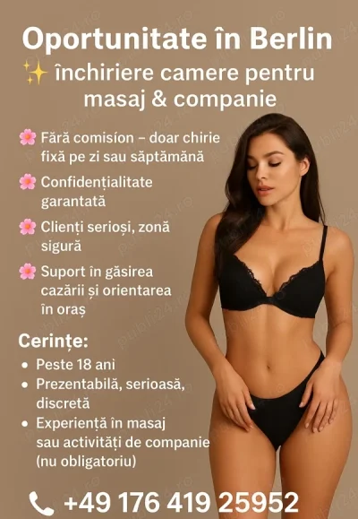 Oportunitate în Berlin închiriere camere pentru masaj & companie
