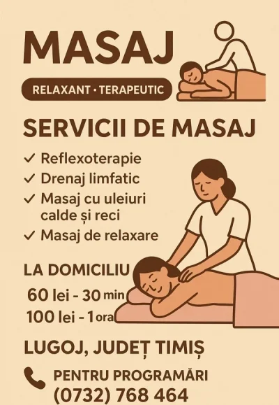 Masaj la domiciliu Lugoj