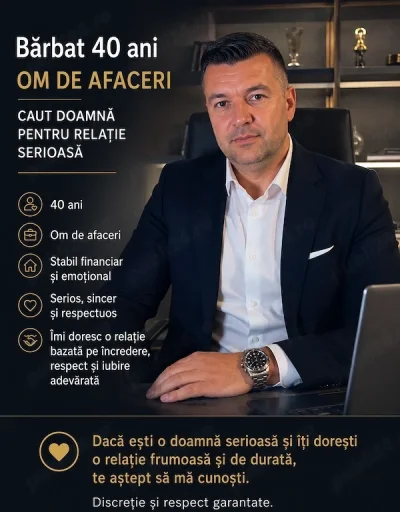 Serios, sincer și stabil caut o doamnă pentru o relație de durată
